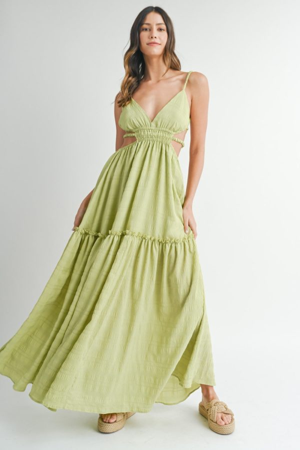 MABLE Cutout Waist Backless Maxi Dress For Discount