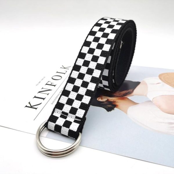 Plaid Checkered Belt Hot on Sale - Image 5