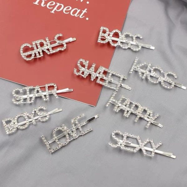 Bling Letter Hairpins Online Hot Sale