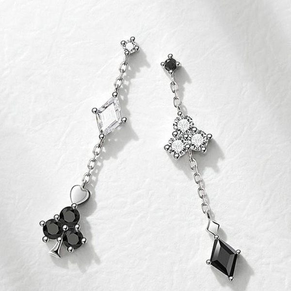 Club and Diamond Dangling Earrings for Women Fine Jewelry for Women Fashion - Image 3