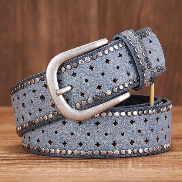 Vintage Lady Belt Original Design Hollow Out Rivet Wide Fashion Belt Cheap