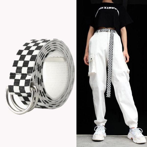 Plaid Checkered Belt Hot on Sale