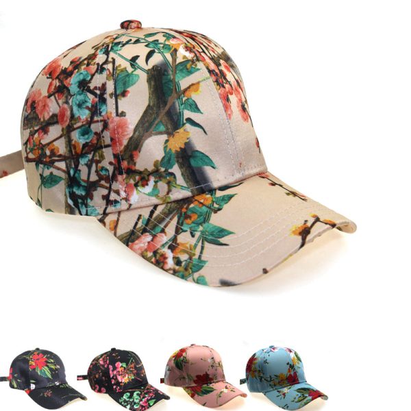 3D Flower Printed Baseball Caps Women Tie-Dyed Adjustable Casual Hat Sale