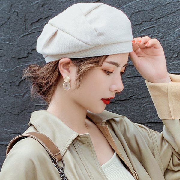 Vintage Beret Cap Octagonal Hat Autumn Winter Hats For Women Online now