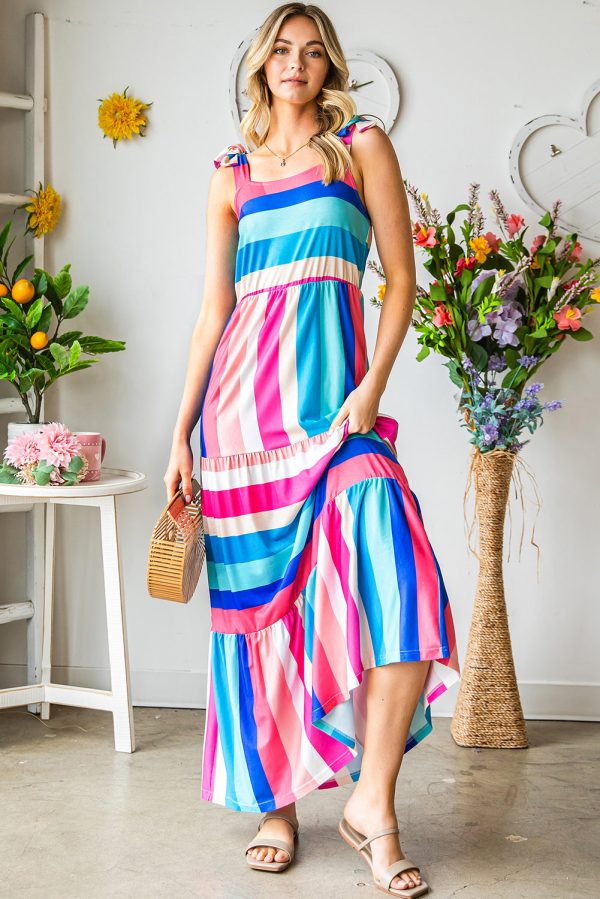 Striped Sleeveless Maxi Dress For Sale - Image 4