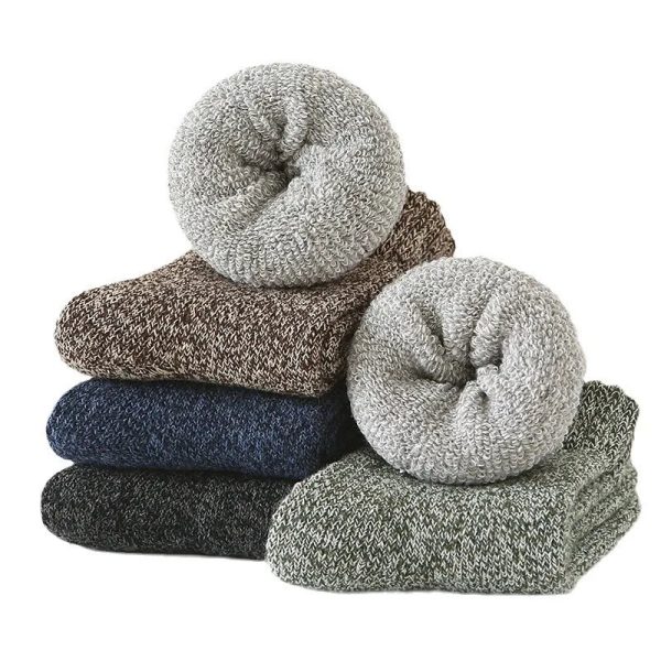 5 Pairs Winter Warm Super Thick Wool Cashmere Unisex Socks Hot on Sale - Image 3