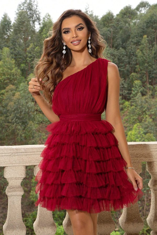 One-Shoulder Sleeveless Dress Sale