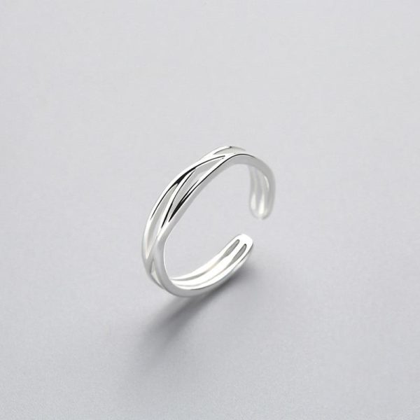 Minimalist Twist Line Adjustable Ring Cheap