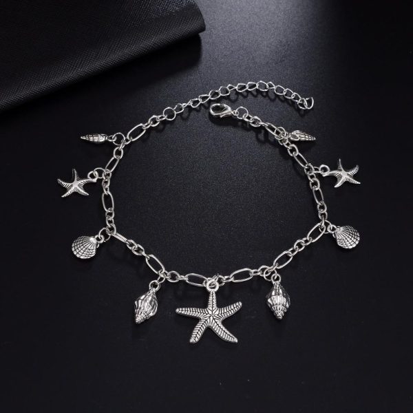 Vintage Anklets for Women Starfish Shell Pendant Anklet Summer Beach Foot Ankle Bohemian Anklet Online - Image 4