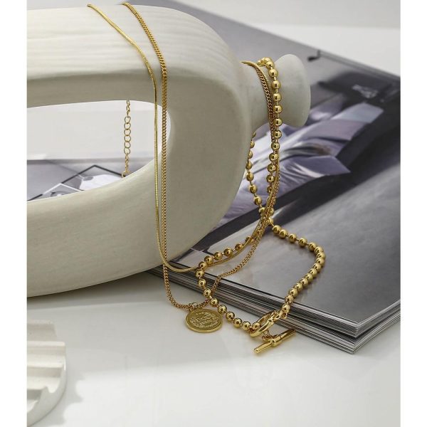 Multilayered Pendant Round Portrait Chain Necklace For Women Necklace Jewelry Discount - Image 4