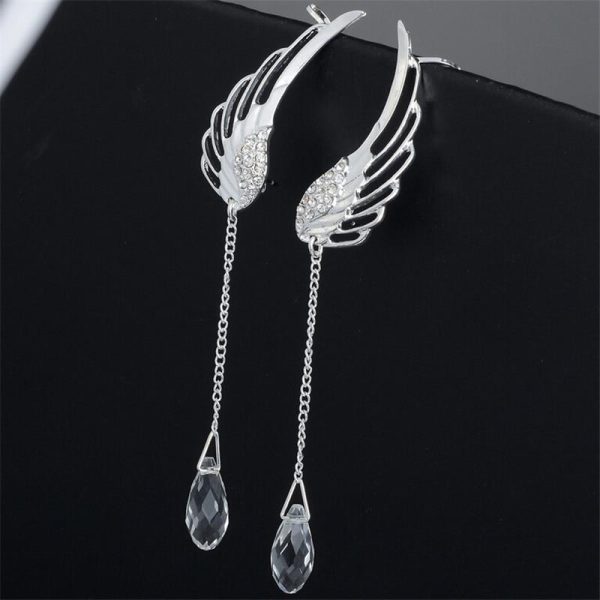Angel Wing Drop Earrings Drop Dangle Ear Stud For Women Online now - Image 5