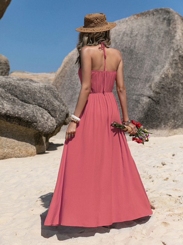 V-Neck Sleeveless Buttoned Dress Sale - Image 2