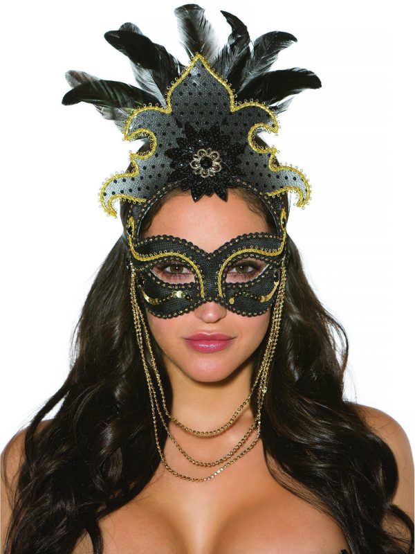 Shirley Of Hollywood SOH-964 MASK WITH CROWN HANGING BEAD on Sale