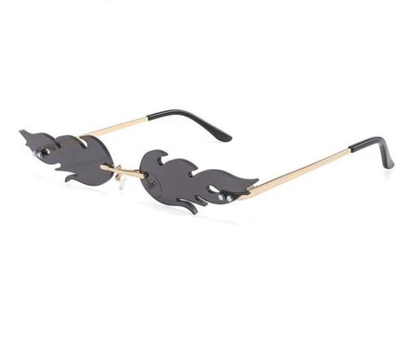 Rimless Fire Flame Shaped And Unisex Sunglasses Shades Supply - Image 4