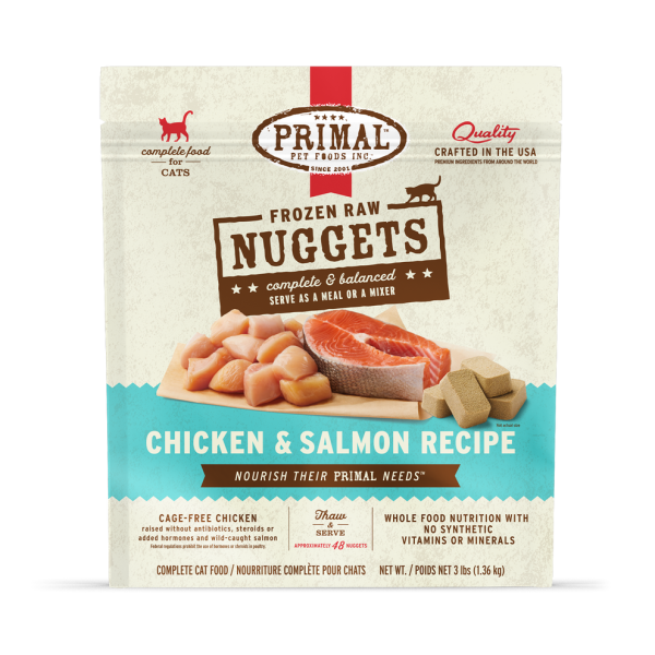 Primal Raw Frozen Nuggets Chicken & Salmon Formula For Cats Online now