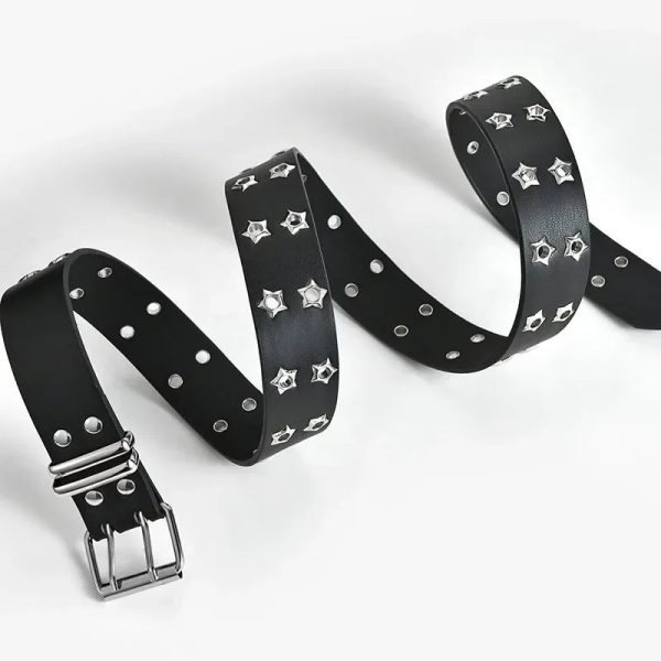 Punk Style Chain Belt Adjustable Hollow Star Double Metal Buckle Fashion - Image 2