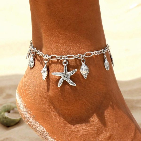 Vintage Anklets for Women Starfish Shell Pendant Anklet Summer Beach Foot Ankle Bohemian Anklet Online