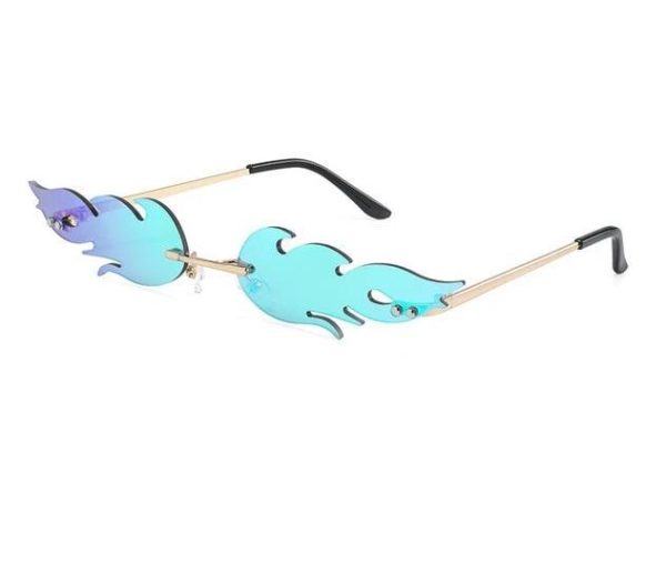 Rimless Fire Flame Shaped And Unisex Sunglasses Shades Supply - Image 5