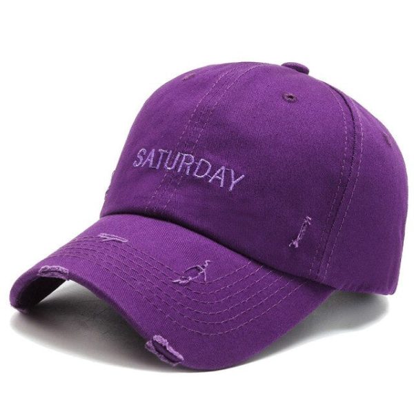 Winter Women Men Caps Yellow Purple Worn Hole Hip Hop Baseball Cap Online Sale