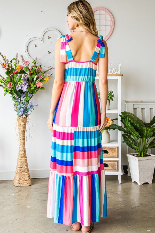 Striped Sleeveless Maxi Dress For Sale - Image 2