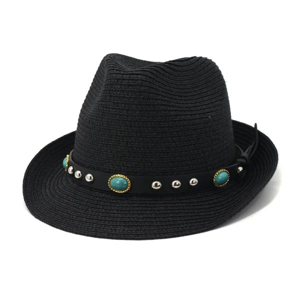 Fedora Jazz Straw Summer Beach Hat UV Sun Protection Sunhat Discount - Image 2