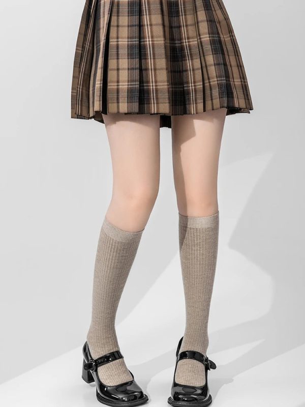 Wool Blend Calf Length Stockings Winter Warm Knitted Long Socks For Sale