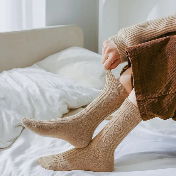 Thicken Thermal Cashmere Wool Solid Color 6 Pairs Winter Warm Socks Hot on Sale - Image 3