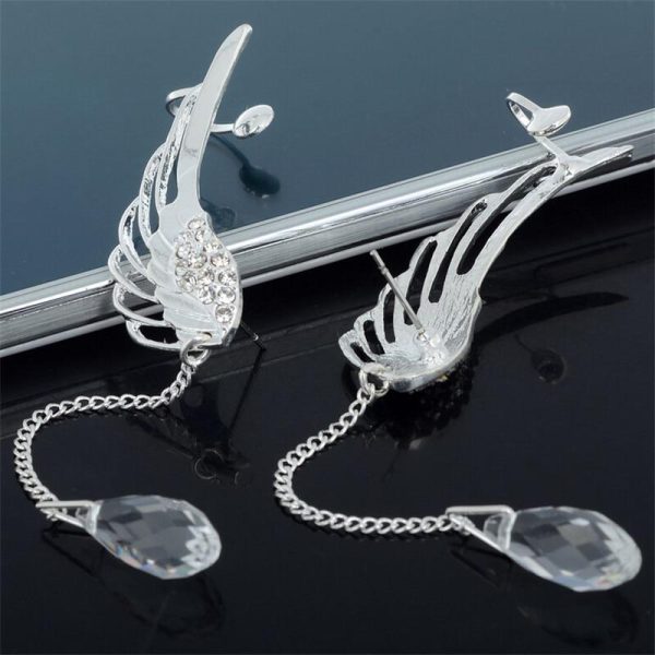 Angel Wing Drop Earrings Drop Dangle Ear Stud For Women Online now - Image 3