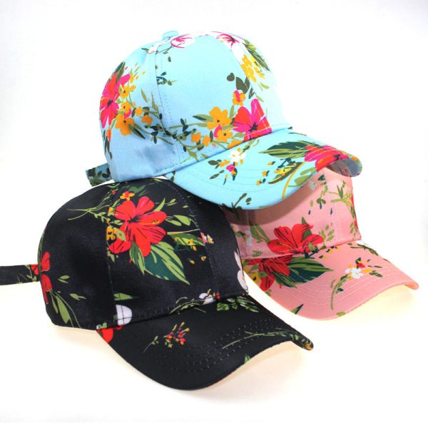 3D Flower Printed Baseball Caps Women Tie-Dyed Adjustable Casual Hat Sale - Image 2
