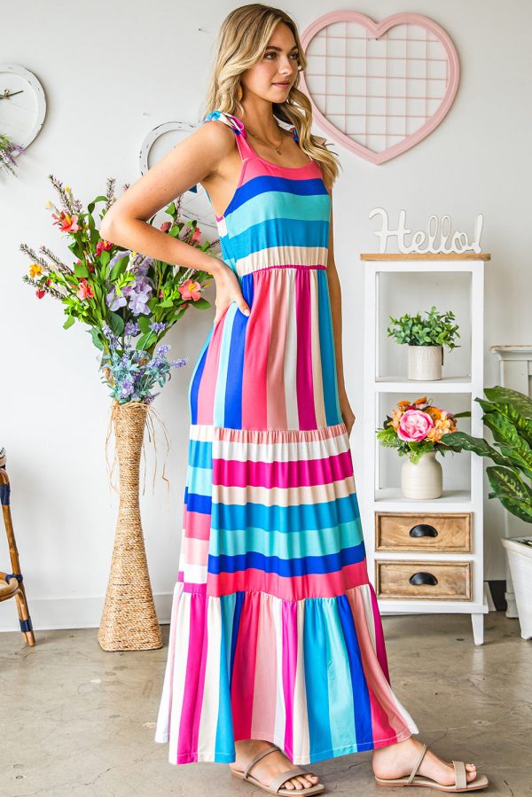 Striped Sleeveless Maxi Dress For Sale - Image 5