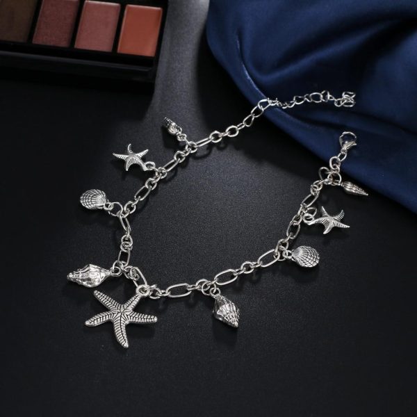Vintage Anklets for Women Starfish Shell Pendant Anklet Summer Beach Foot Ankle Bohemian Anklet Online - Image 5