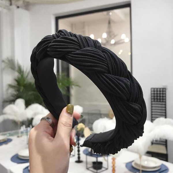 Cross Knot Braid Headband Headwear Wide Side Hair Accessories Supply - Image 3