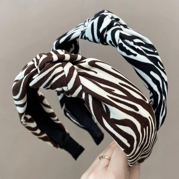 Headband Vintage Polka Dot Print Cow Zebra Stripe Hair Band for Women For Cheap - Image 3
