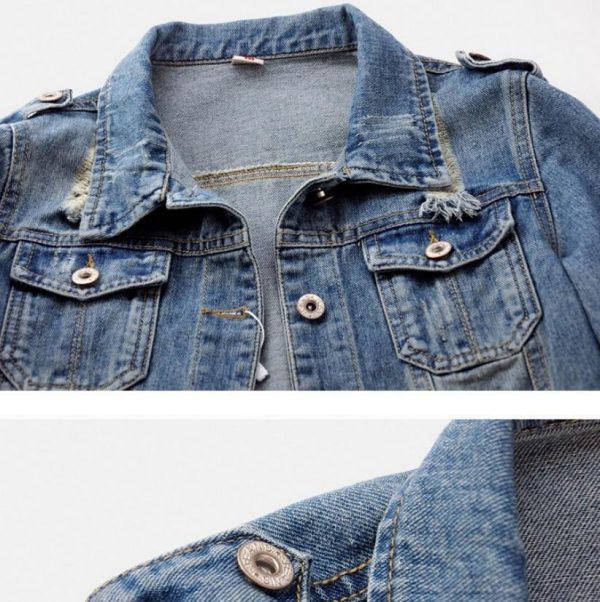 Denim Jacket Women Boyfriend Jean Coat Streetwear Vintage Outerwear Online Sale - Image 4