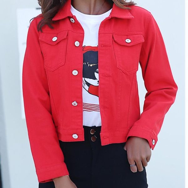 Denim Jacket For Ladies With Collar In Different Colors Online now