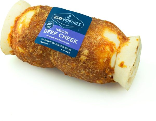 Barkworthies Medium Beef Cheek Wrap Chew for Dogs Online now