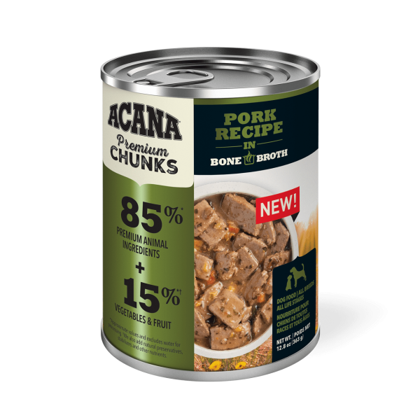 Acana Premium Chunks Grain Free Pork Recipe in Bone Broth for Dogs Online now