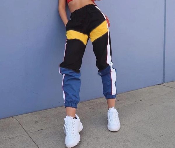 High Waist Patchwork Cargo Pants Hot on Sale