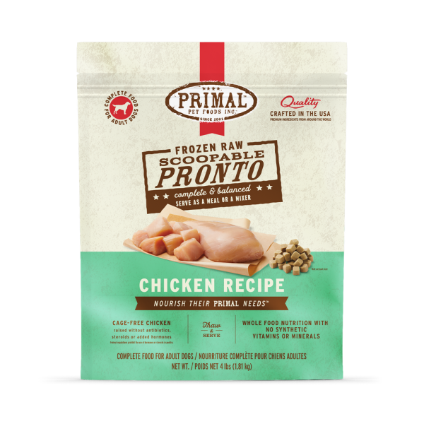 Primal Pronto Raw Frozen Chicken Dog Food on Sale
