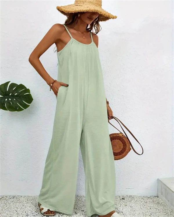 Digital Printing Color Gradient Sleeveless Casual Baggy Jumpsuit Online - Image 5