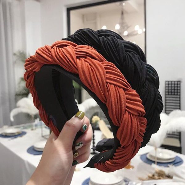Cross Knot Braid Headband Headwear Wide Side Hair Accessories Supply - Image 2