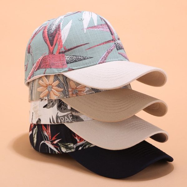 Baseball Cap Women Flower Embroidery Sun Hats Adjustable Snapback For Discount - Image 3