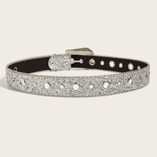 Rhinestone Belt Y2k Bling Sequin Designer Belts Jeans Décor Belt Online - Image 2