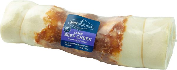 Barkworthies Large Beef Cheek Wrapped With Chicken Chew for Dogs Sale