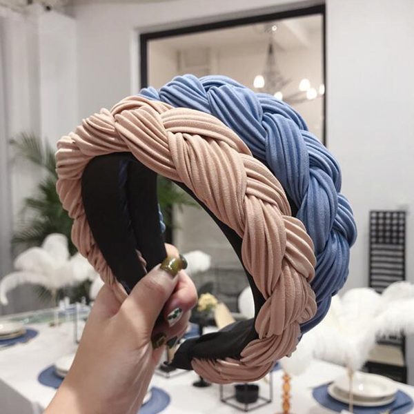 Cross Knot Braid Headband Headwear Wide Side Hair Accessories Supply