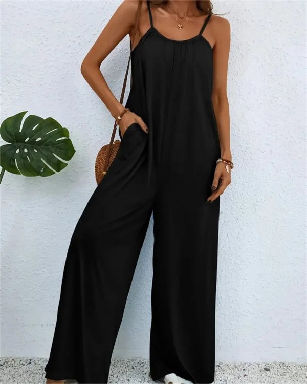 Digital Printing Color Gradient Sleeveless Casual Baggy Jumpsuit Online