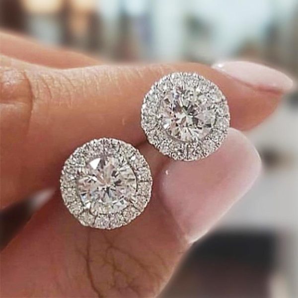 Classic Round Women s Stud Earring Fashionable Women Jewelry Online Hot Sale