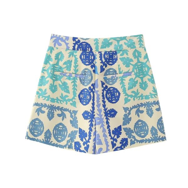 Women Printed Shorts New Clothing Pockets Women Casual Bottom Wear For Sale - Image 2