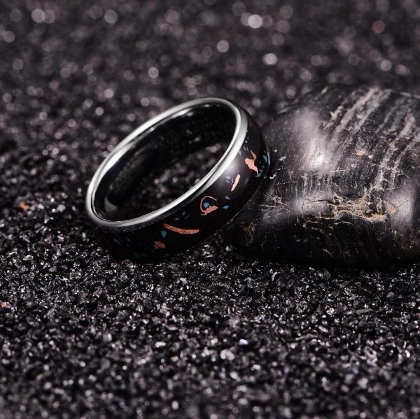 Rhodium Plated Retro Copper Shavings Ring For Sale - Image 4