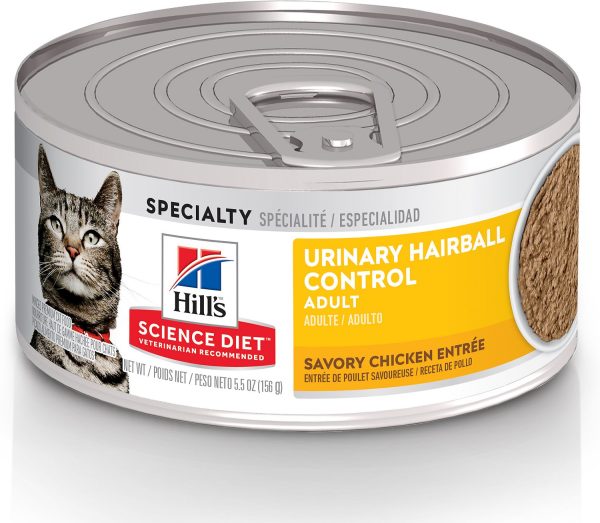 Hill s Science Diet Adult Urinary Hairball Control Savory Chicken Entree Canned Cat Food Sale